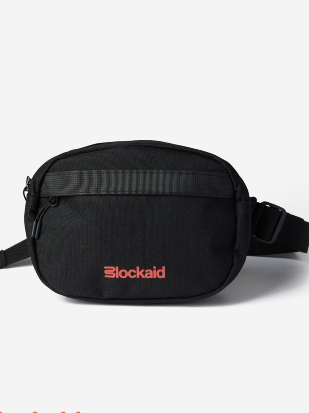 BLOCKAID Black Waist Bag with Coral Logo